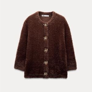 Faux fur knit jacket